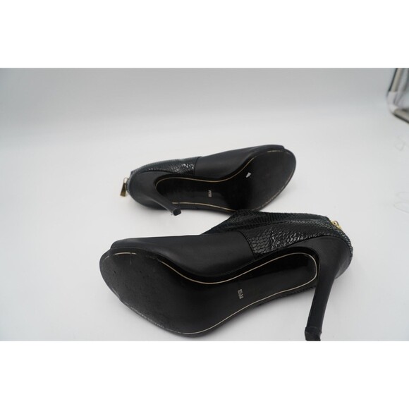 Charles Jourdan Black Snakeskin Back Zipper Peep Toe Stiletto Ankle Boot Sz 8.5 - Picture 10 of 12